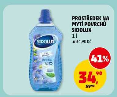 PROSTŘEDEK NA MYTÍ POVRCHŮ SIDOLUX, 1 l