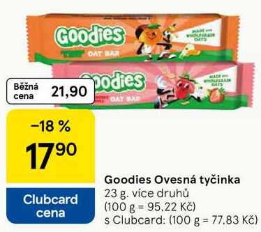 Goodies Ovesná tyčinka, 23 g Tesco