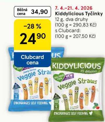 Kiddylicious Tyčinky, 12 g 