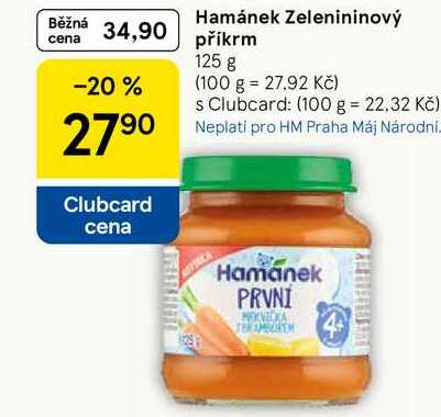 Hamánek Zelenininový příkrm, 125 g Tesco
