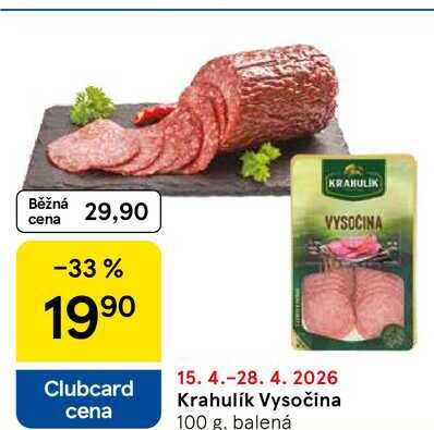 Krahulík Vysočina, 100 g, balená 