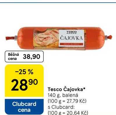 Tesco Čajovka, 140 g. balená