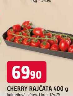 CHERRY RAJČATA 400 g koktejlová, větev