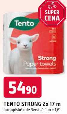 TENTO STRONG 2x 17 m kuchyňské role 3vrstvé