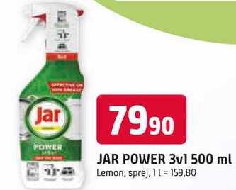 JAR POWER 3v1 500 ml Lemon, sprej