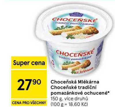 Choceňská Mlékárna Choceňské tradiční pomazánkové ochucené, 150 g