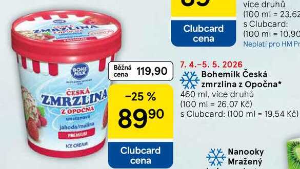 Bohemilk Česká zmrzlina z Opočna, 460 ml