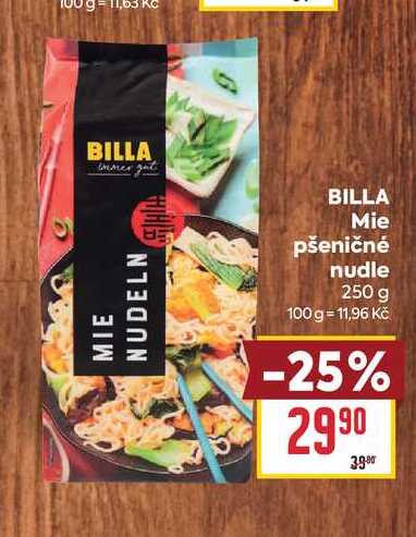 BILLA Mie pšeničné nudle 250 g 