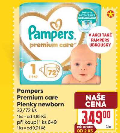 Pampers Premium care Plenky newborn 32/72 ks 