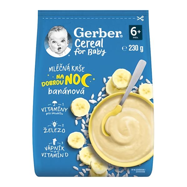 Gerber Cereal mléčná kaše banánová Dobrou noc Košík.cz