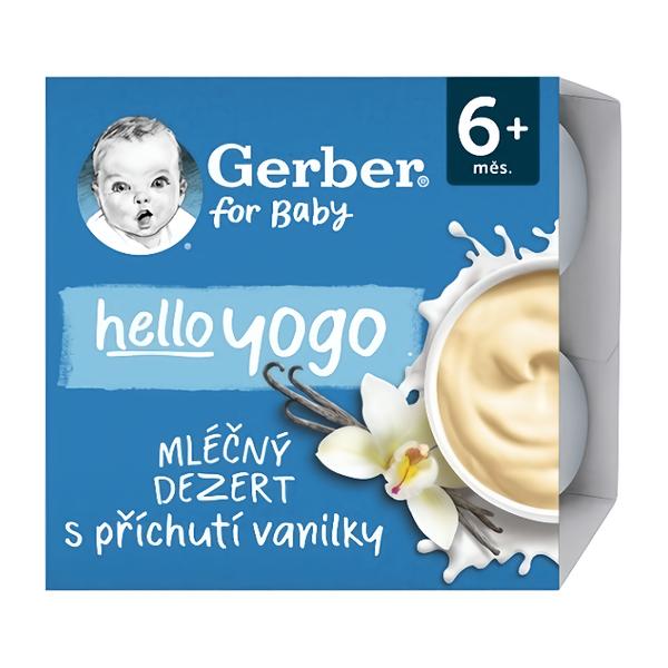 Gerber hello yogo mléčný dezert s příchutí vanilky 4x100g Košík.cz