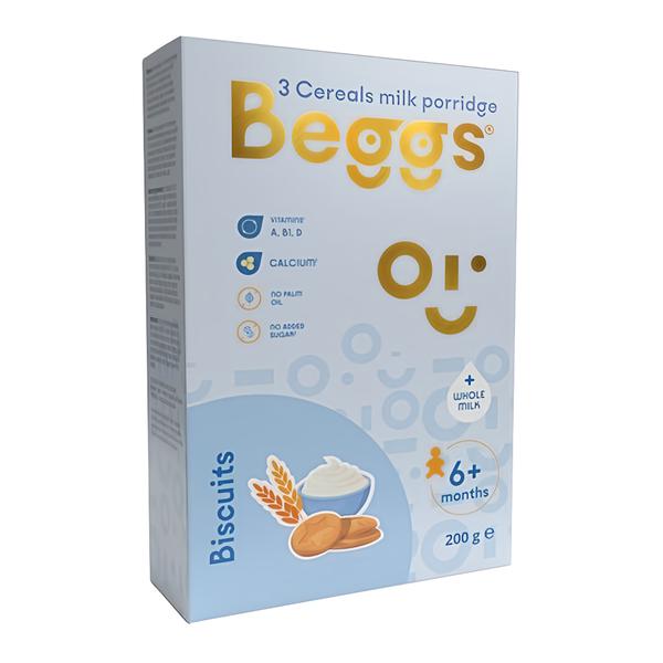 Beggs Mléčná 3zrnná kaše se sušenkami Košík.cz