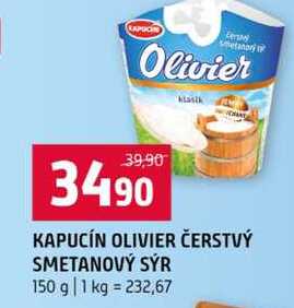 KAPUCÍN OLIVIER ČERSTVÝ SMETANOVÝ SÝR 150 g