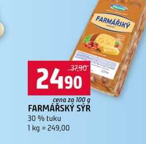 FARMÁŘSKÝ SÝR 30% tuku 100g