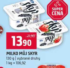 MILKO MŮJ SKYR 130 g vybrané druhy 
