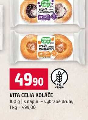 VITA CELIA KOLÁČE BEZ LEPKU 100 g s náplní vybrané druhy 