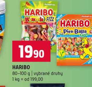 HARIBO 80-100 g vybrané druhy