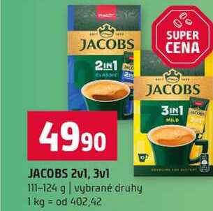 JACOBS 2v1, 3v1 111-124 g vybrané druhy 