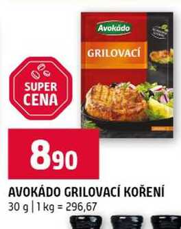 AVOKÁDO GRILOVACÍ KOŘENÍ 30 g