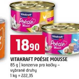 VITAKRAFT POÉSIE MOUSSE 85 g konzerva pro kočky vybrané druhy 