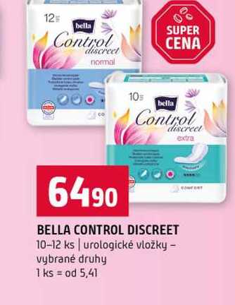 BELLA CONTROL DISCREET 10-12 ks urologické vložky vybrané druhy 