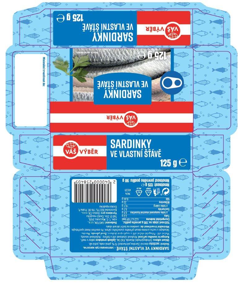 VÁŠ VÝBĚR Sardinky, 90 g