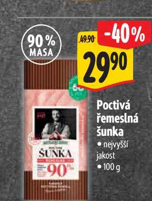   Poctivá řemeslná šunka 100 g 
