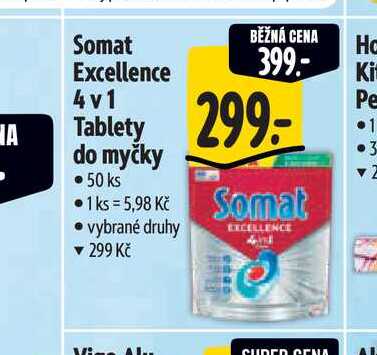  Somat Excellence 4v1 Tablety do myčky 50 ks  