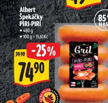 Albert Špekáčky PIRI-PIRI 480 g 