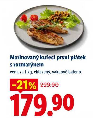 Marinovaný kuřecí prsní plátek s rozmarýnem, cena za 1 kg