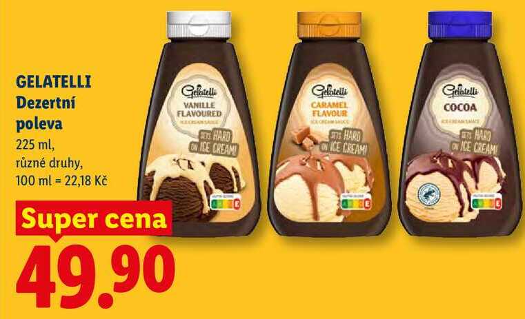 GELATELLI Dezertní poleva, 225 ml