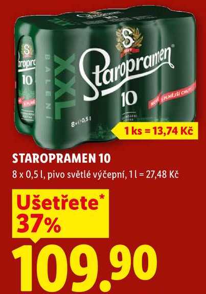 STAROPRAMEN 10, 8x 0,5 l