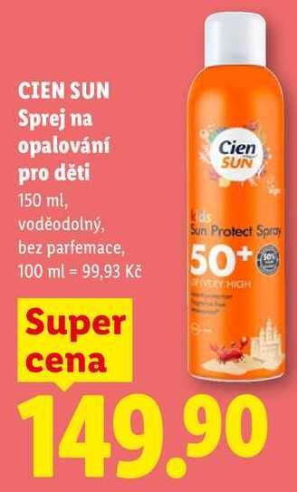 CIEN SUN Sprej na opalování pro děti, 150 ml