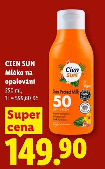 CIEN SUN Mléko na opalování, 250 ml Lidl