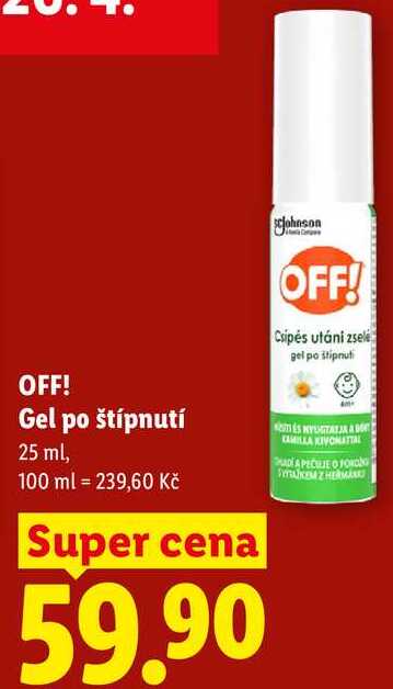OFF! Gel po štípnutí, 25 ml Lidl