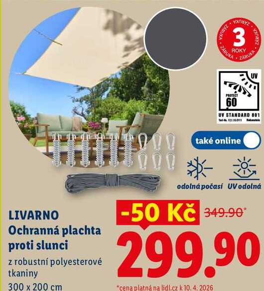 LIVARNO Ochranná plachta proti slunci 