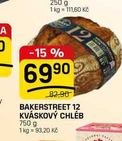 BAKERSTREET 12 KVÁSKOVÝ CHLÉB 750 g