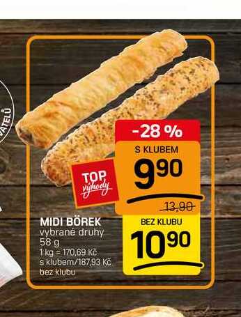 MIDI BÖREK vybrané druhy 58 g