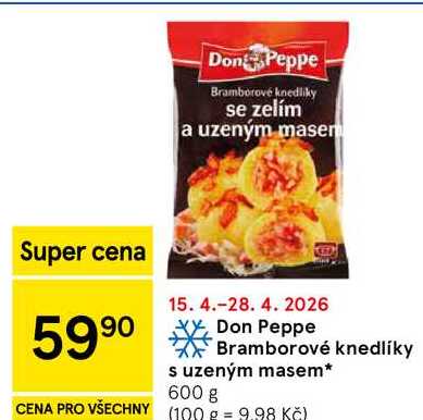 Don Peppe Bramborové knedlíky s uzeným masem, 600 g  