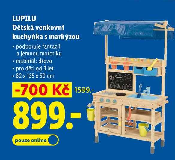 LUPILU Dětská venkovní kuchyňka s markýzou 