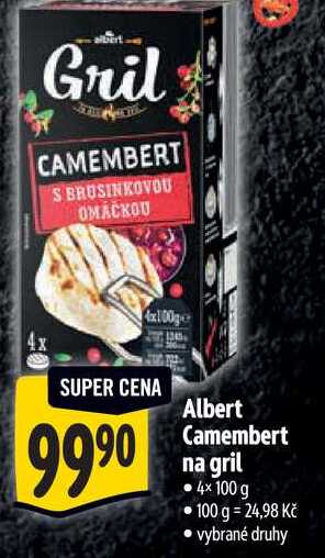 Albert Camembert na gril, 4x 100 g 