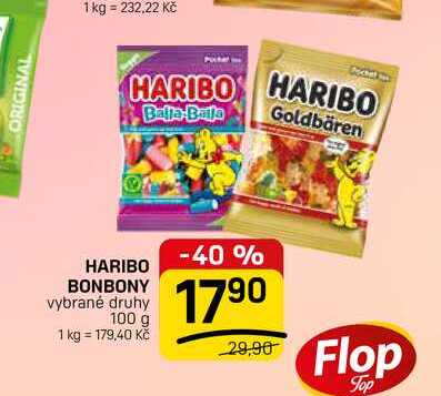 HARIBO BONBONY vybrané druhy 100 g
