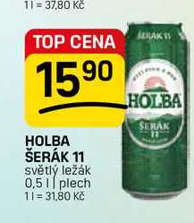 HOLBA ŠERÁK 11 světlý ležák 0,5l, plech