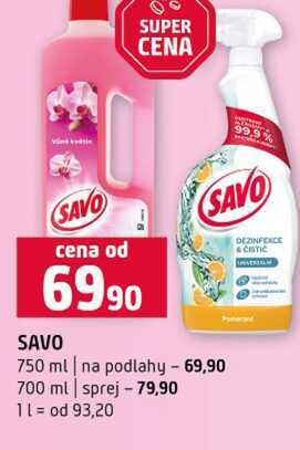 SAVO 750 ml na podlahy 700 ml sprej 