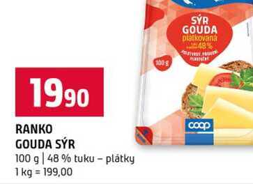 RANKO GOUDA SÝR 100 g 48 % tuku plátky