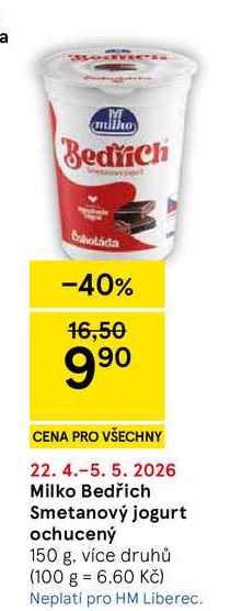 Milko Bedřich Smetanový jogurt ochucený, 150 g 