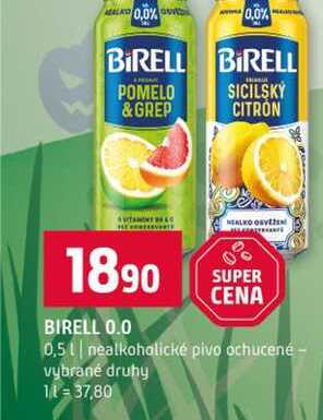 BIRELL 0.0 0,5l nealkoholické pivo ochucené vybrané druhy 