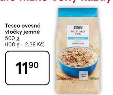 Tesco ovesné vločky jemné, 500 g 