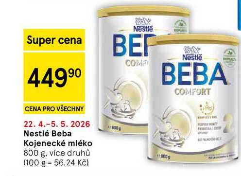 Nestlé Beba Kojenecké mléko, 800 g, více druhů Tesco