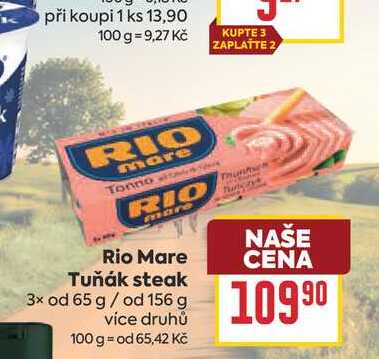 Rio Mare Tuňák steak 3x od 65 g/ od 156 g 